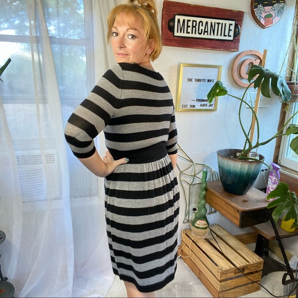 3.1 Phillip Lim Gray & Black Striped 100% Merino Wool Dress Size Small - Picture 5 of 16